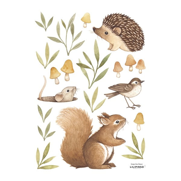 Лист със стикери 30x42 cm Little Forest Animals - Lilipinso