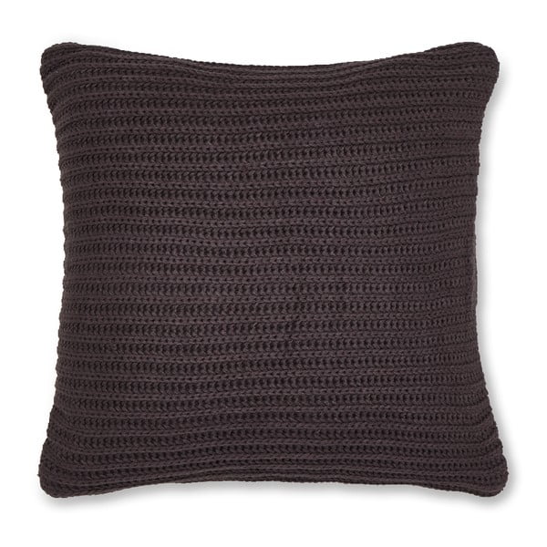 Тъмнокафява плетена калъфка за възглавница Плетена, 45 x 45 cm - Catherine Lansfield