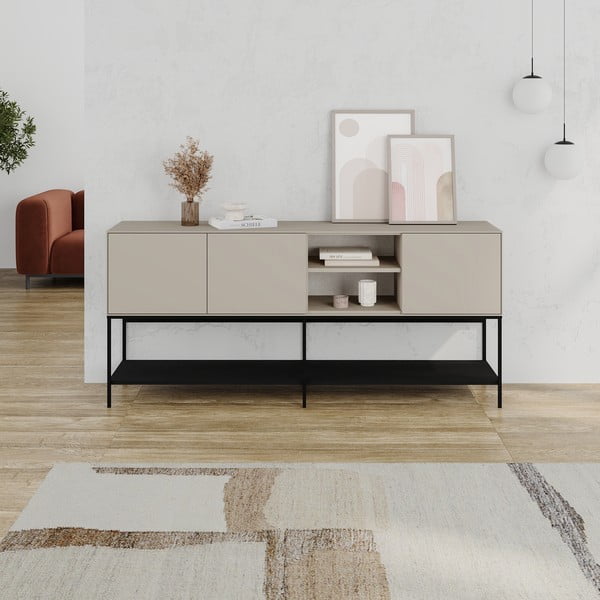 Черно-кремав скрин 180x80x40 cm Amira – Marckeric-image-1