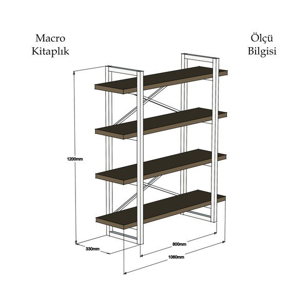 Шкаф за книги с рафтове Makro - Unknown-image-2