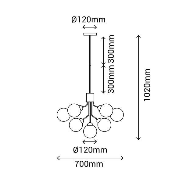 Черно-бяло висящо осветително тяло, височина 102 cm Musa - SULION-image-3