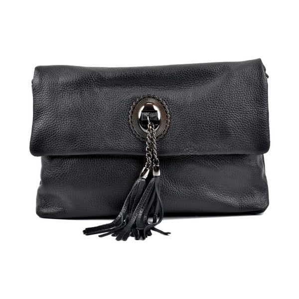 Черна кожена чанта за кръст Roberta M Elisa - Roberta M