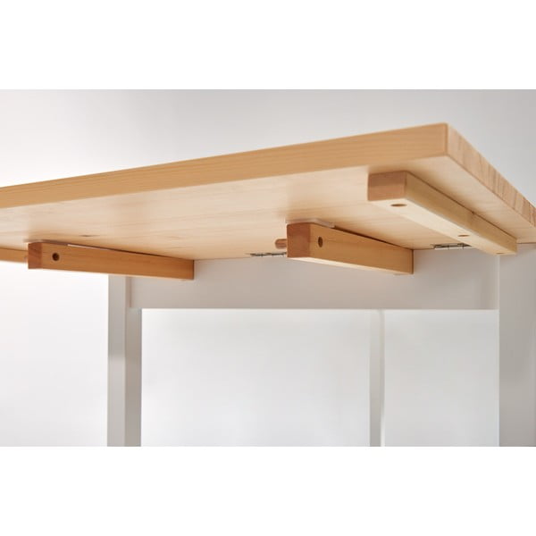 Сгъваема маса за хранене от бор с бяла конструкция , 120 (200) x 70 cm Brisbane - Bonami Essentials-image-4