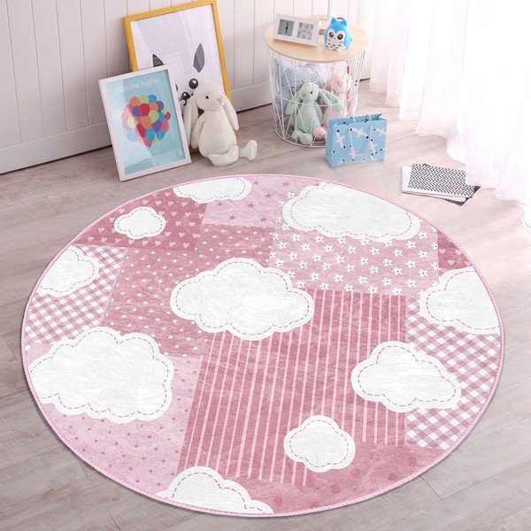 Розов детски килим ø 100 cm Comfort - Mila Home-image-4