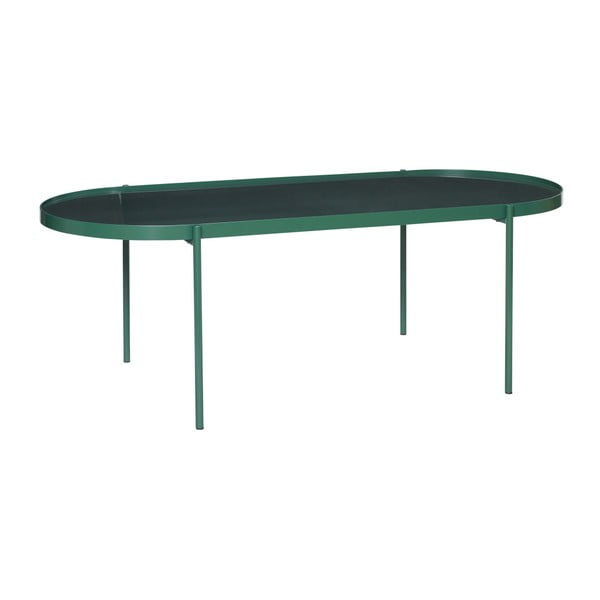 Зелена маса със стъклен плот Маса, дължина 120 cm - Hübsch