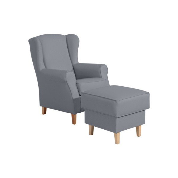 Šedá podnožka z imitace kůže Max Winzer Lorris Gray-image-1