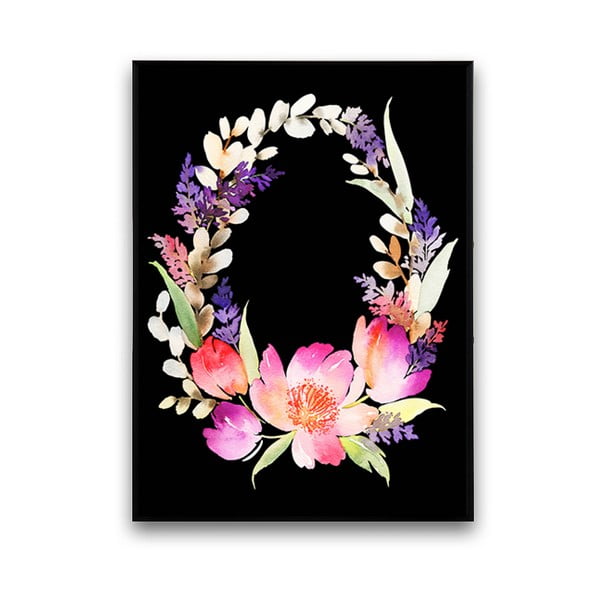 Plakát s květinovým věncem, 30 x 40 cm