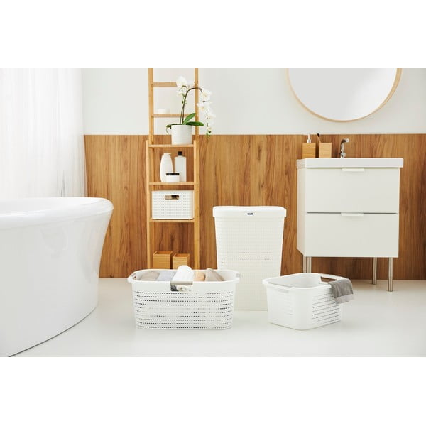 Бяла пластмасова кошница за пране 55 L Country - Rotho-image-3