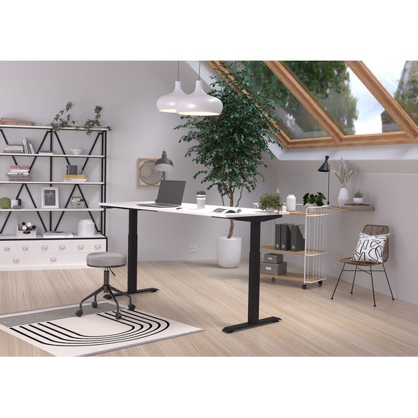 Работна маса с електрическо регулиране на височината с бял плот за маса 80x180 cm Jet – Germania-image-1