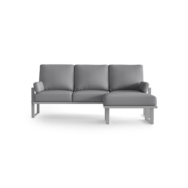 Светлосив ъглов диван с подвижна подложка за крака и светли крака - Marie Claire Home