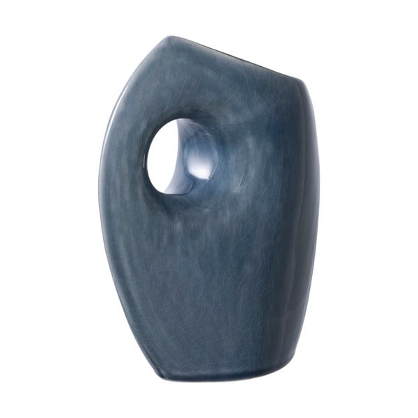 Тъмносиня керамична ваза (височина 18 cm) – House Nordic-image-4
