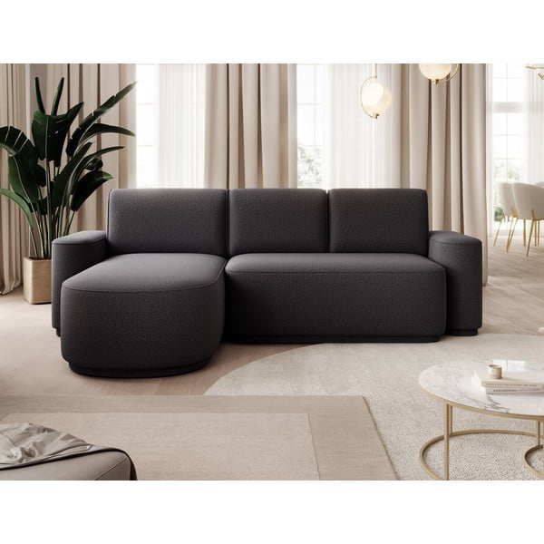 Тъмносив шенилов разтегателен ъглов диван с място за съхранение (ляв ъгъл) Aurumm – ELTAP-image-1