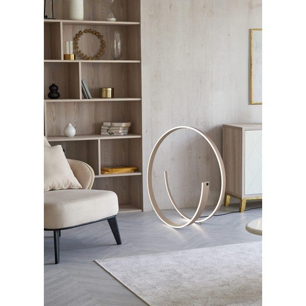 Сива LED подова лампа с гласово управление/ управление чрез мобилно приложение с метален абажур (височина 75 cm) Cinardi – CINQUE-image-1