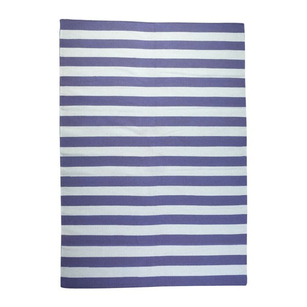 Vlněný koberec Geometry Stripes Purple  & White, 160x230 cm