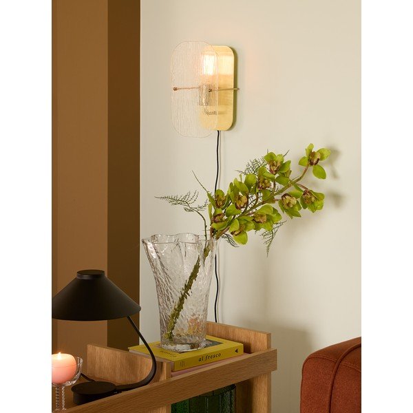 Стенна лампа за контакт в месингов цвят Ruffle – Hübsch-image-1