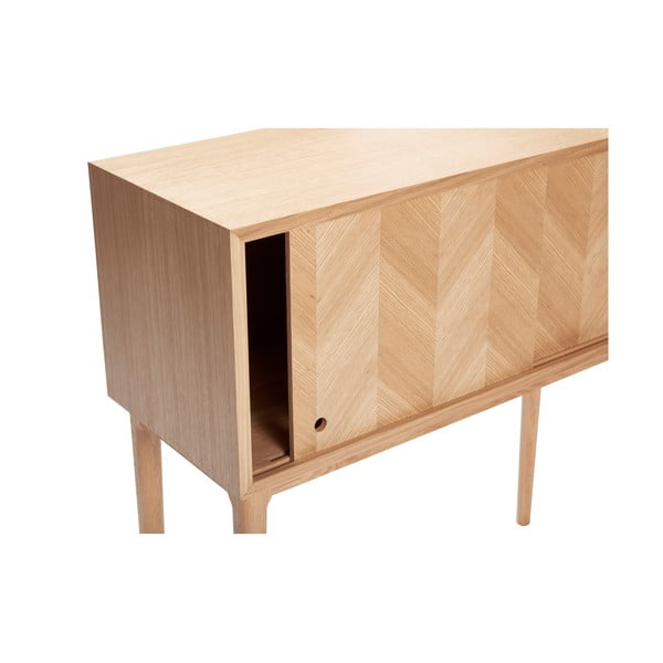 Дъбов скрин в рибена кост, височина 90 cm - Hübsch-image-2