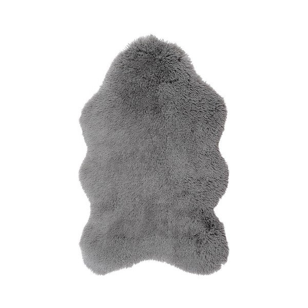 Šedý kožešinový koberec Ranto Soft Bear, 70 x 105 cm
