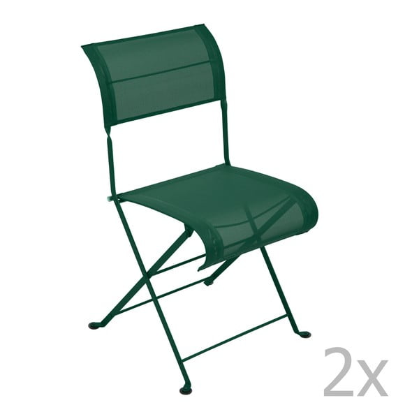 Sada 2 zelených skládacích židlí Fermob Dune