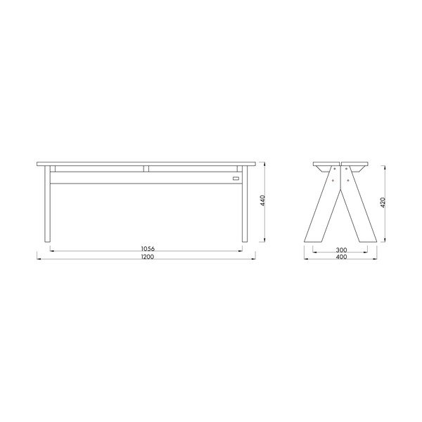 Синя градинска пейка от масивно дърво Navo – noo.ma-image-3