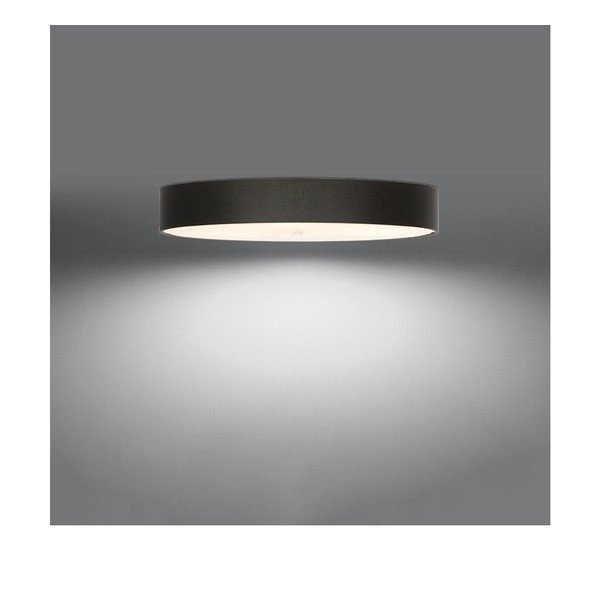 Черно осветително тяло за таван с текстилен абажур ø 90 cm Herra – Sollux-image-2