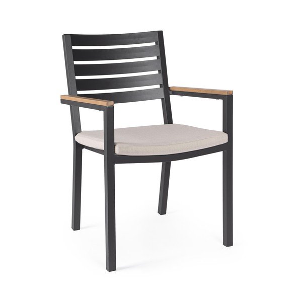 Антрацитен метален градински стол Henna – Bizzotto