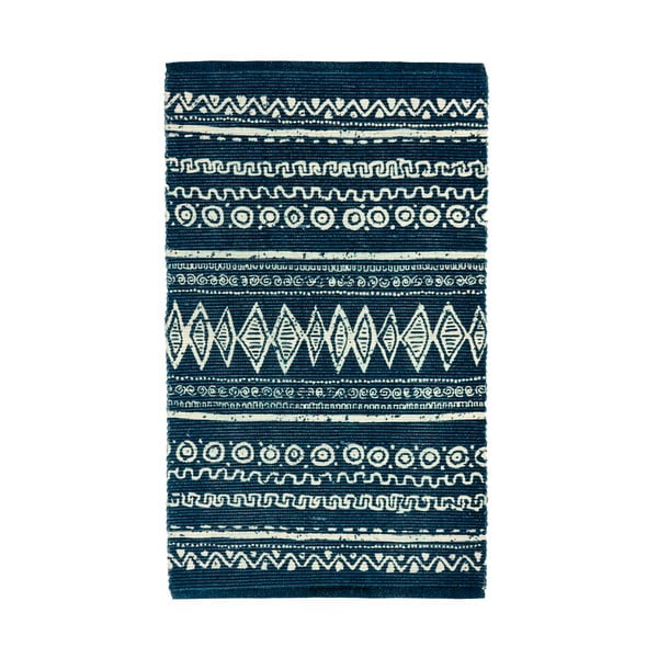 Син и бял памучен килим , 55 x 110 cm Ethnic - Webtappeti