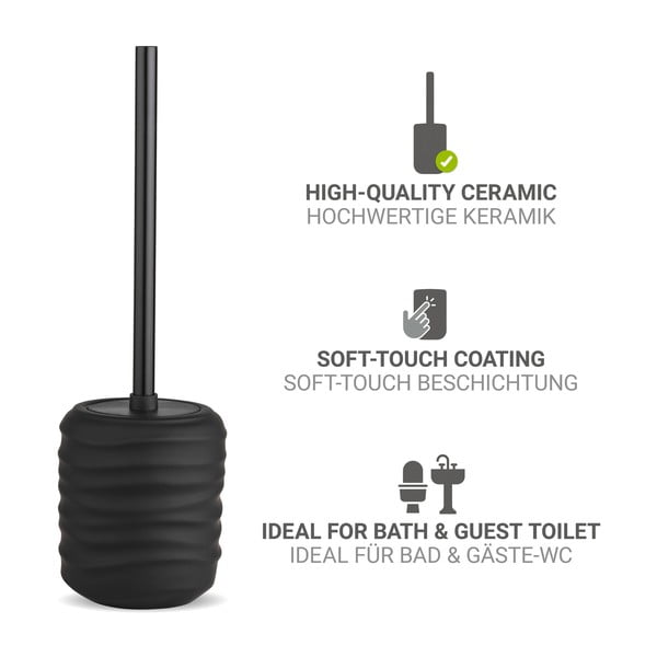 Черна керамична четка за тоалетна Illana – Wenko-image-3