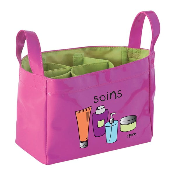 Růžovo-zelený úložný box na kosmetiku Incidence Soins