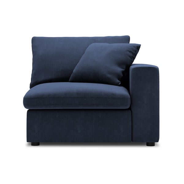Тъмносиня ъглова част на модулен диван от велур Galaxy, десен ъгъл - Windsor & Co Sofas