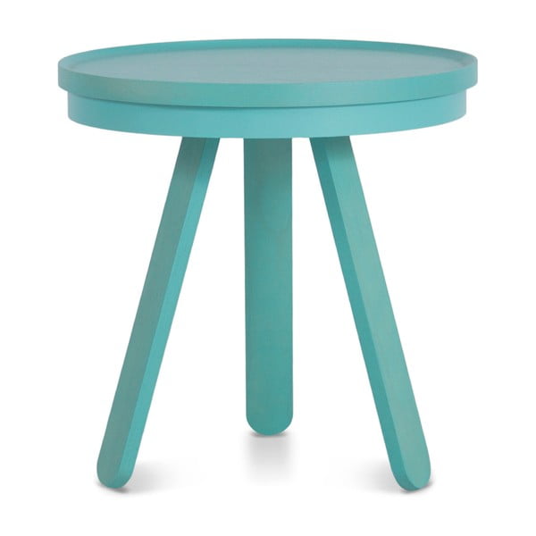 Zelenomodrý odkládací stolek z jasanového dřeva s podnosem Woodendot Batea S