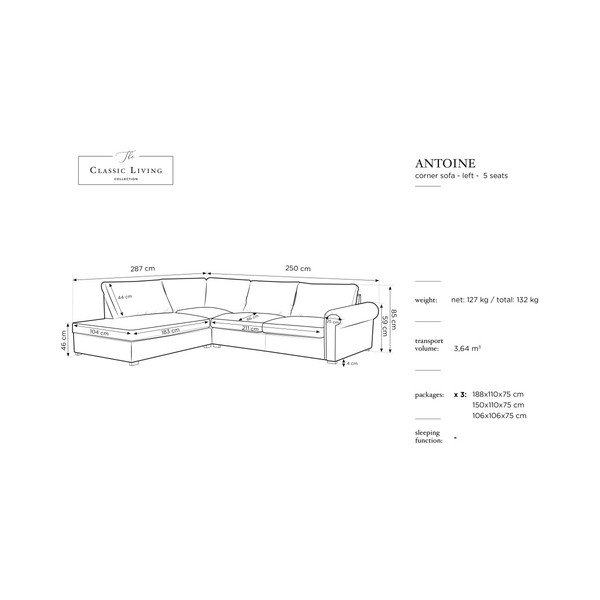 Hnědá rohová pohovka Windsor & Co Sofas Hermes, levý roh-image-1