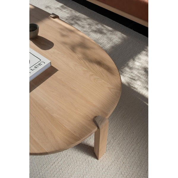 Масичка за кафе от масивен дъб в естествен цвят 100x180 cm Kulin – Gazzda-image-4