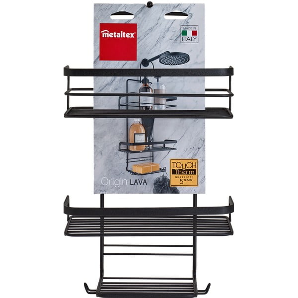 Черен висящ рафт за баня Origin Lava - Metaltex-image-2