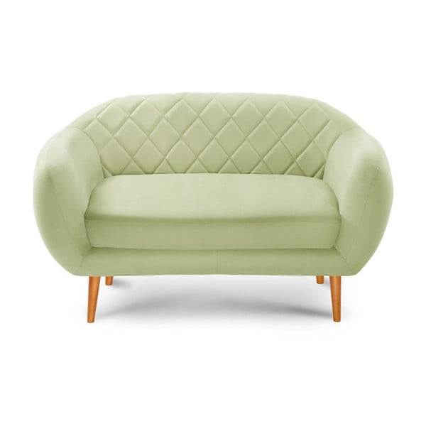Двуместен диван Diva в цвят шам-фъстък - Scandi by Stella Cadente Maison