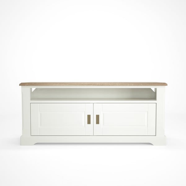 Бяла дървена маса за телевизор Campton - Artemob