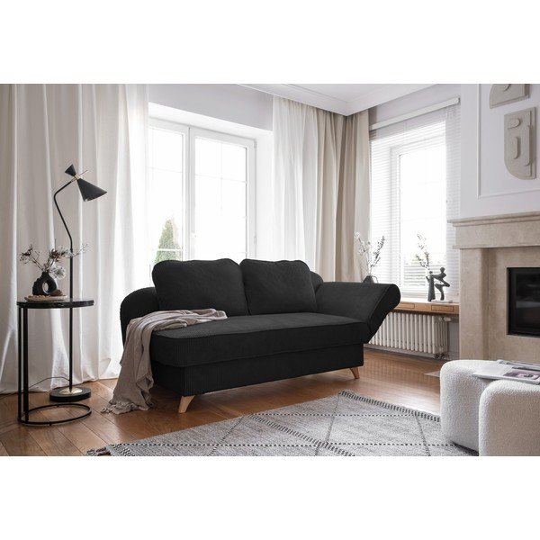 Антрацитен шезлонг от рипсено кадифе (десен ъгъл) Chic Charlotte – Miuform-image-4