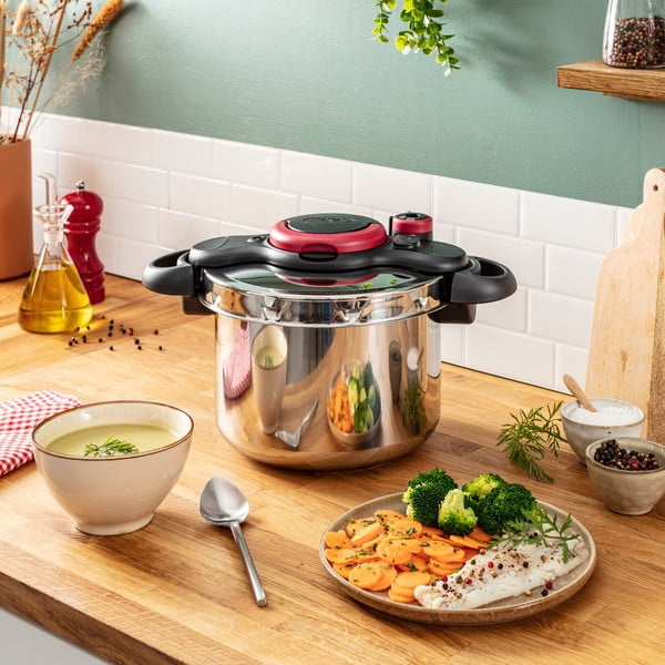 Тенджера под налягане от неръждаема стомана 6 l Clipso Minut Easy P4620768 – Tefal-image-1