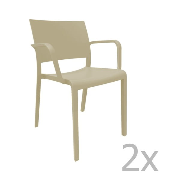 Комплект от 2 пясъчнокафяви градински стола Fiona New - Resol