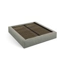 Зелено двойно тапицирано легло с място за съхранение с включена подматрачна рамка 200x200 cm Simon – Micadoni 