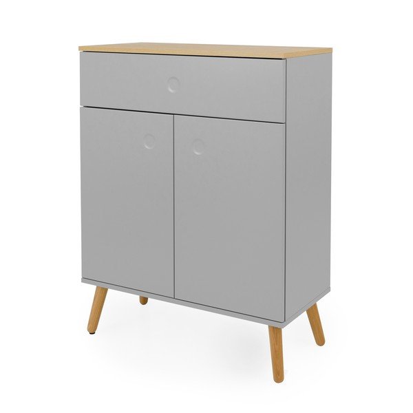 Сив скрин с дъбови крака , ширина 79 см Dot - Tenzo-image-1