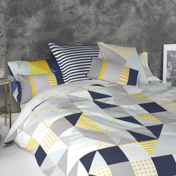 Комплект от 2 памучни калъфки за възглавници Geo Dot - Blanc-image-1