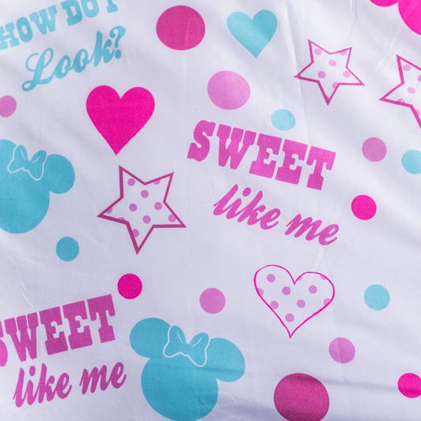 Детско спално бельо от микрофибър 140x200 cm Minnie Sweet Like Me - Jerry Fabrics-image-4