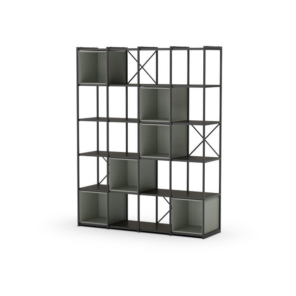 Зелено-черна библиотека 140x179 cm Anya – Marckeric-image-2