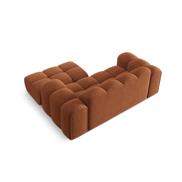 Теракотен шенилов ъглов диван (десен ъгъл) Treno – Cosmopolitan Design-image-3