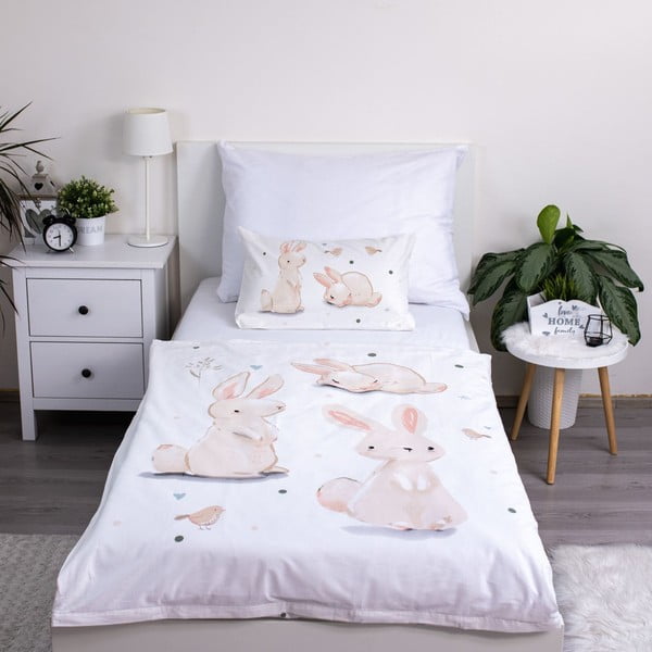 Памучно детско спално бельо 100x135 cm Bunnies – Jerry Fabrics-image-1