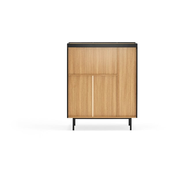 Черен висок скрин от декор от дъб  95x120 cm Arista – Teulat-image-4