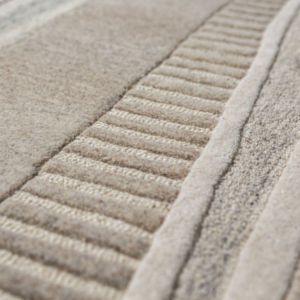 Сиво-бежов ръчно изработен вълнен килим 140x200 cm Lira  – Flair Rugs-image-4