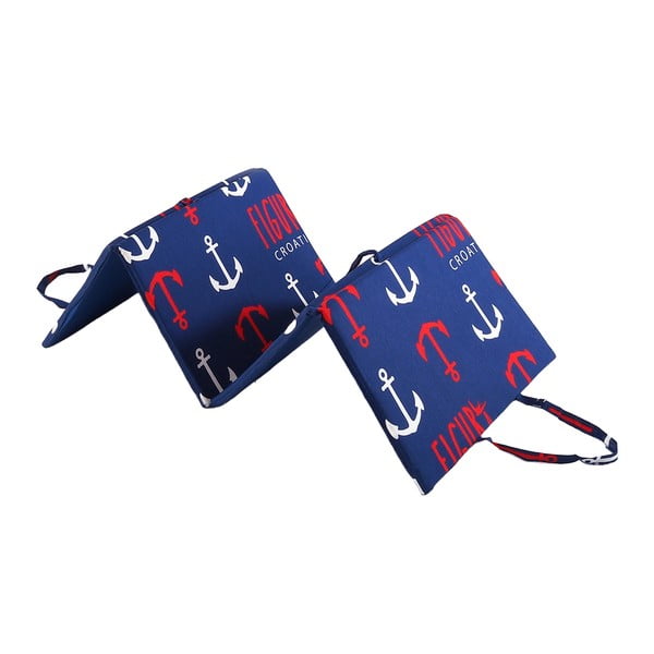 Възглавница за градински шезлонг в червен и син цвят 49x137 cm   Anchors – B.E.S.