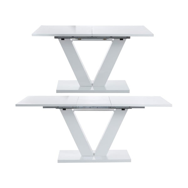 Гланцова сгъваема трапезна маса с допълнителна плоча 90x140 cm Aaron – Støraa-image-2