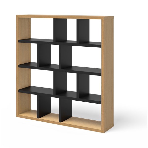 Етажерка за книги в дъбов декор в черен и естествен цвят 150x159 cm Berlin - TemaHome-image-2